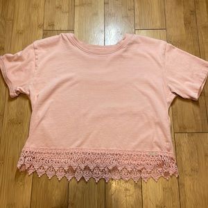 Cropped pink Hollister shirt
